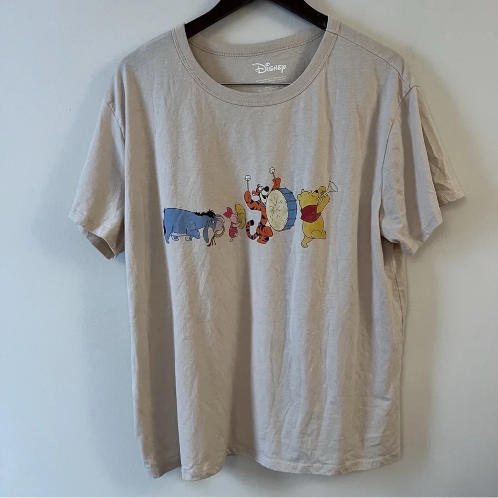 Disney Winnie the Pooh Graphic T-shirt Beige Women’s Size 1X Marching Band